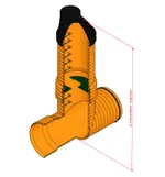 Pozo SANECOR® DN1200 con entrada y salida soldada para colector de DN1000 H=2,2